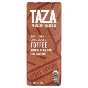 Taza Chocolate, 60% Dark Chocolate, Toffee Almond & Sea Salt, 2.5 oz (70 g)