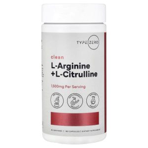 TypeZero, Clean, L Arginine + L Citrulline, 180 Capsules