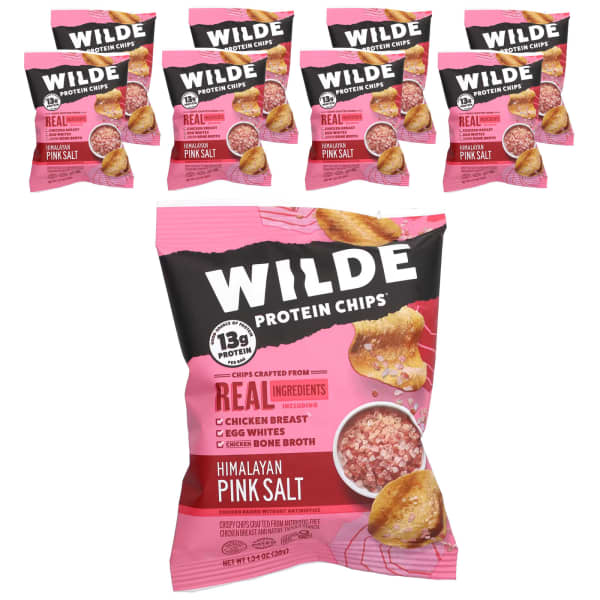 Wilde Brands, Protein ChipsĀ®, Himalayan Pink Salt, 8 Bags, 1.34 oz (38 g) Each