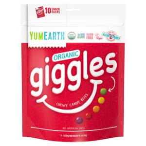YumEarth, Organic Giggles, Chewy Candy Bites, 10 Snack Packs, 0.5 oz (14 g) Each